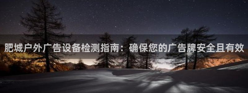 杏宇平台登录步骤图：肥城户外广告设备检测指南：确保您的广告牌安全且有效