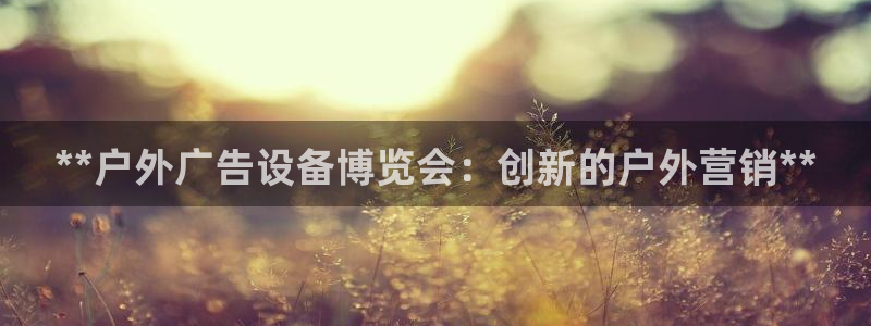 杏宇平台怎么样：**户外广告设备博览会：创新的户外营销**