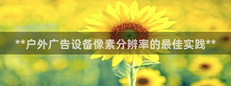 杏宇官方平台官网入口：**户外广告设备像素分辨率的最佳实践**