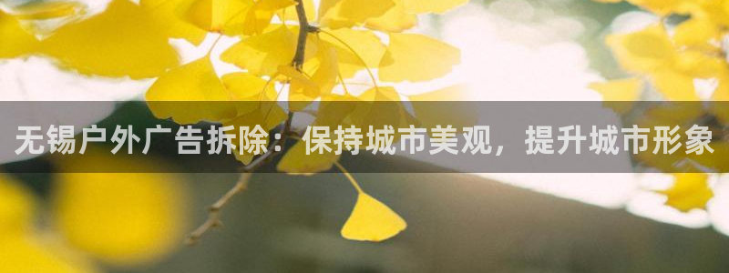 杏宇平台开户：无锡户外广告拆除：保持城市美观，提升城市形象