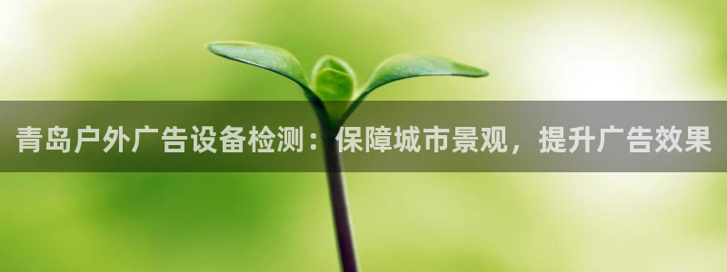 杏宇平台登陆：青岛户外广告设备检测：保障城市景观，提升广告效果