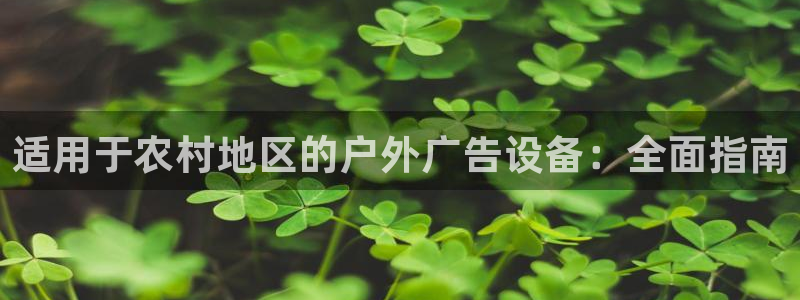 杏宇平台代理：适用于农村地区的户外广告设备：全面指南