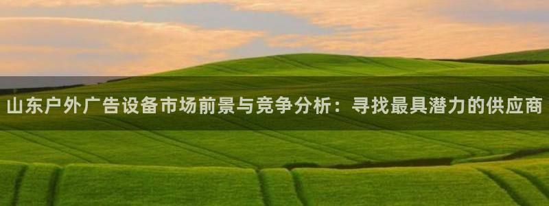 杏宇平台登录方法：山东户外广告设备市场前